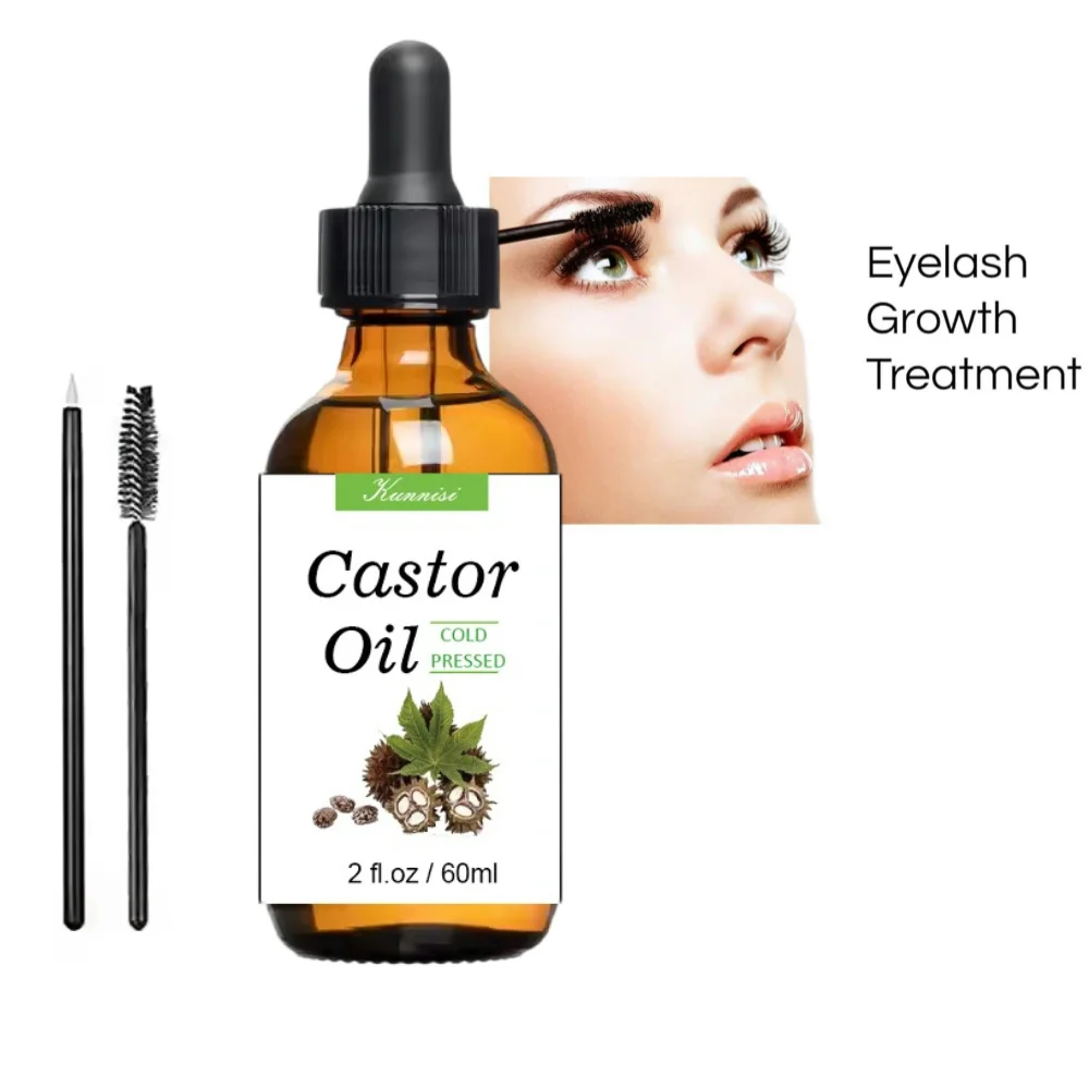 100% Pure Organic Eyelash Hair Rapid Growth Hair Eye Lash Brow Enhancing Eyebrow Grow Serum Castor Oil for Thicker Lashes