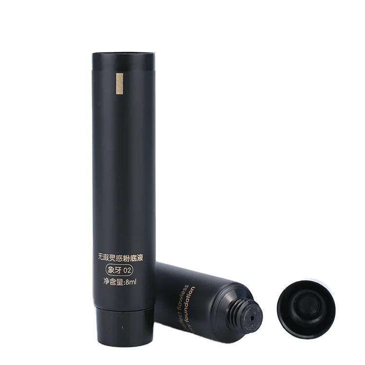 Wholesale Cosmetic Soft Plastic Tube , Free Sample Cosmetic Packing Matt Black Squeeze Tube