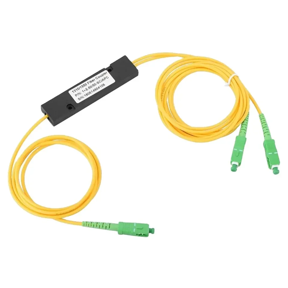 High quality FTTH solution optical fiber 1x2 FBT splitter coupler or 2 way PLC splitters 1x2 fiber optic splitter