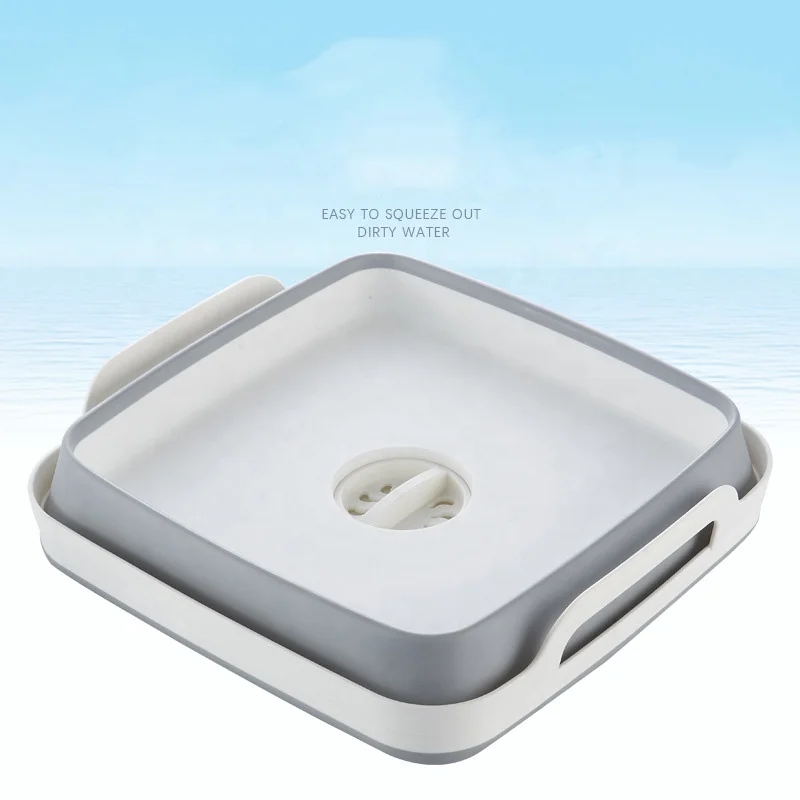 Portable foldable basin thickened square sink with bottom drainage hole and handle vegetable and fruit cleaning drainage basket