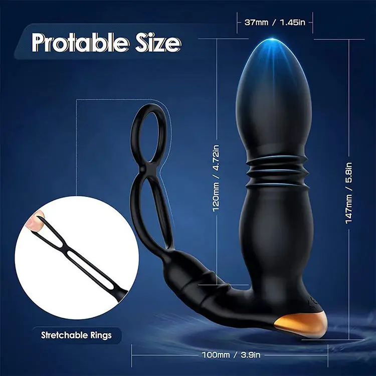Anal Thrusting Vibrator Prostate Massager Cock Ring Remote Control Anal Sex Toy Butt Plug G Spot Vibrator Adult Toy For Men