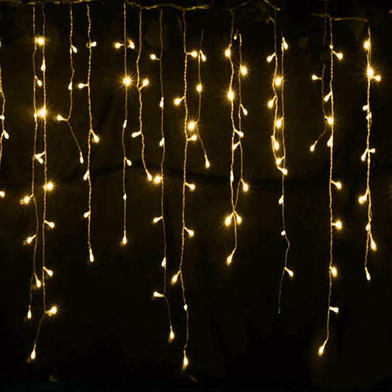 Led Curtain Icicle String Fairy Light Leds Drop Party Garden Stage Christmas Lights Garland For Outdoor Party Decoration