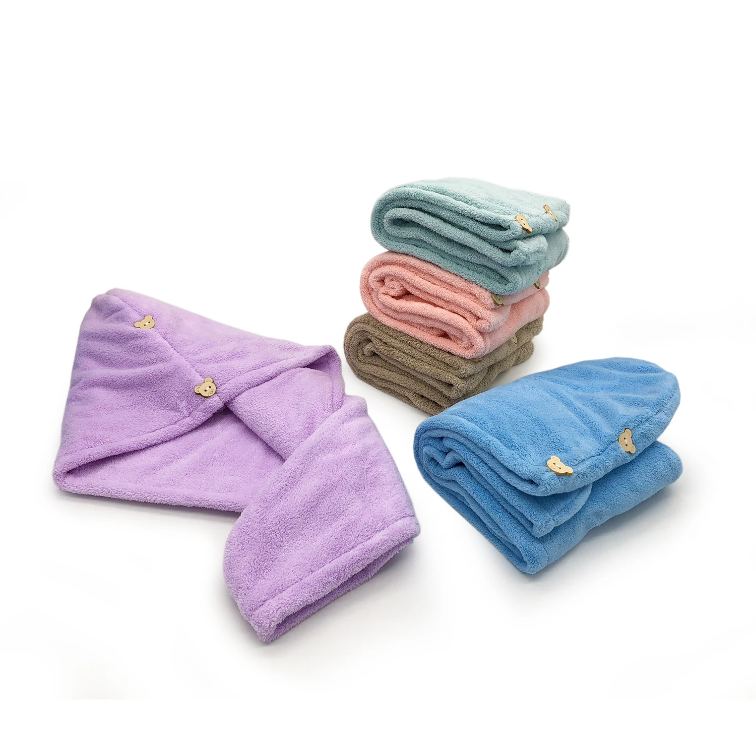 Custom Personalized SPA Super Absorbent Quick Dry Soft Magic Turban Twist Wrap Microfiber Hair Towel