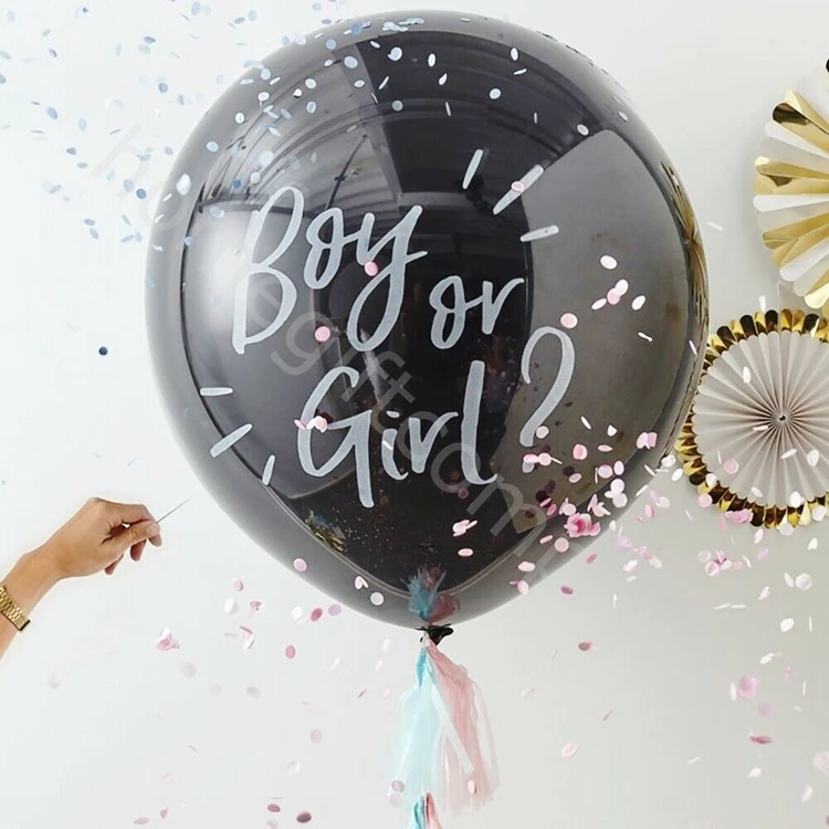 Party Decorations Baby Shower Balloon Set Suitable For Both Air And Helium Black Gender Reveal Confetti Balloon Decoration