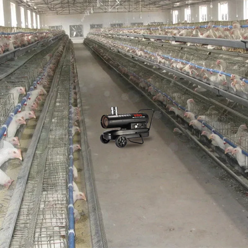 
ZOBO ZB-H170 50KW Indirect Diesel Kerosene Air Heater Egg Incubator With CE Chimney 