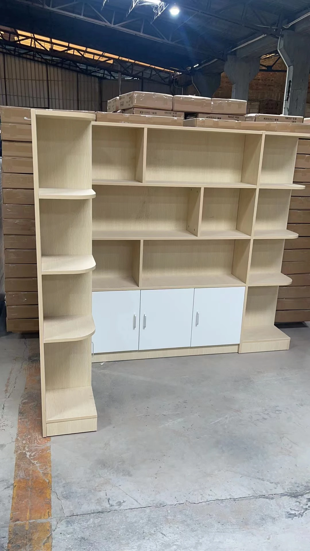 Factory direct multi-layer furniture melamine board modern bookshelf bookcase cabinet