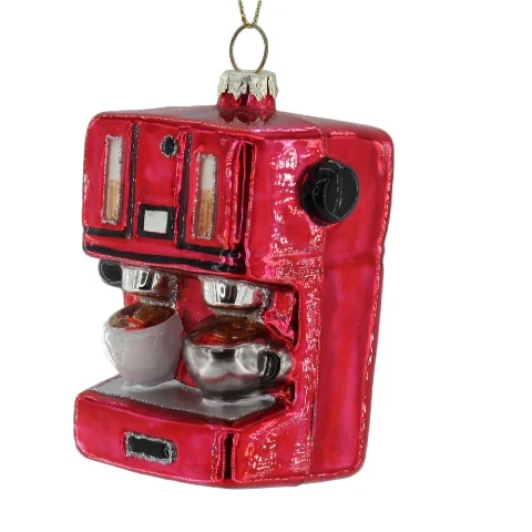 Colorful Christmas & New Year Decoration Glass Coffee Machine Pendant Countdown Plaid Ornaments Home Desktop Window Decorations