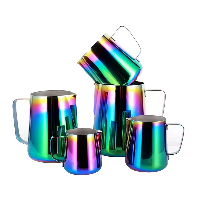 Custom Logo Espresso Stainless Steel Steaming Pitchers Tea Coffee Accessories Internal Scale Measurements Quality Milk Cup