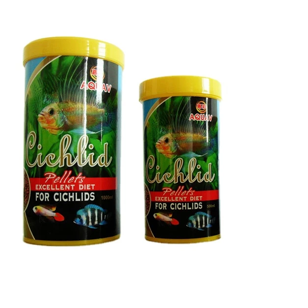 Упаковка в бутылках различные спецификации гранулы цихлид для аквариумных рыб