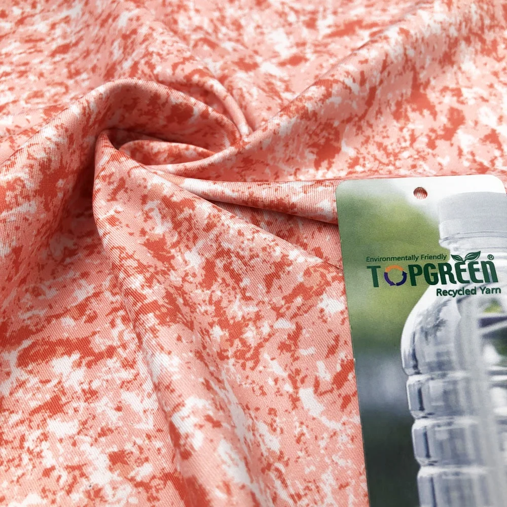 Free Sample Organic Custom Printed 82% Polyester 18% Spandex Recycled 4 Way Stretch Bikini Swimwear Fabric For Sale