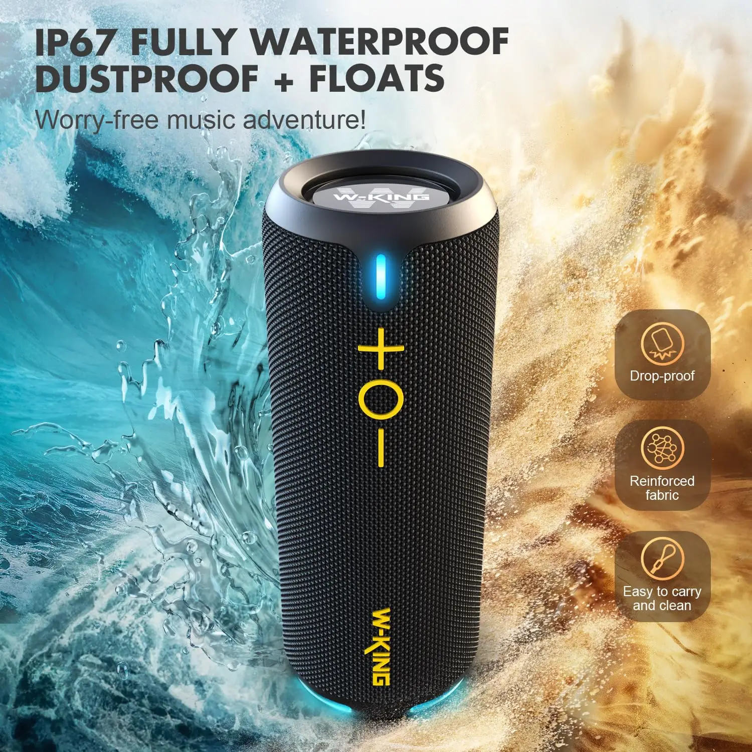 Portable Bluetooth Speaker Speaker Wireless Loud Customized EQ APP/Deep Bass 360° Sound 40W Party Home Boombox Shower Speaker