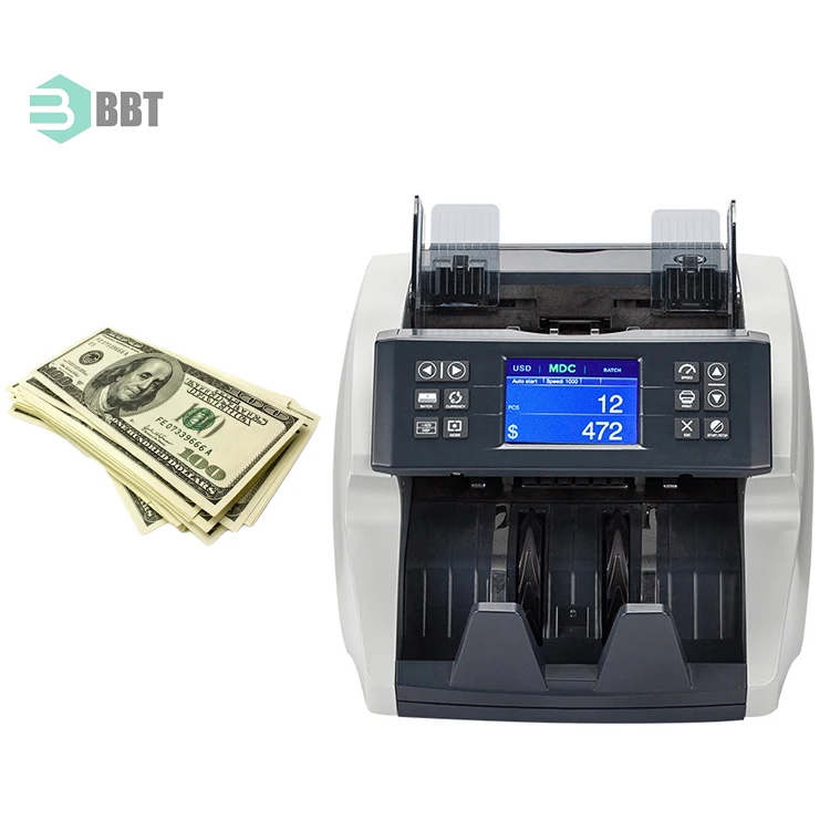 Mix Value Bill Counter And Sorter Multi Currencies Counting Sort Machine For Usd, Eur, Gbp, Cad,Thb...