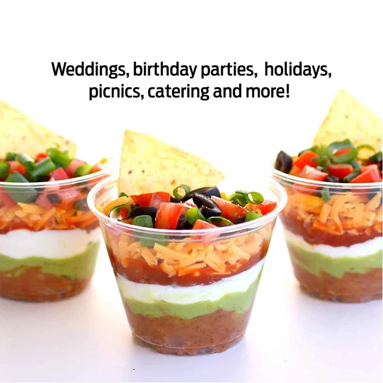 30+ years factory custom logo printing deserts cups 9oz dome lid no holes clear plastic cups for ice cream