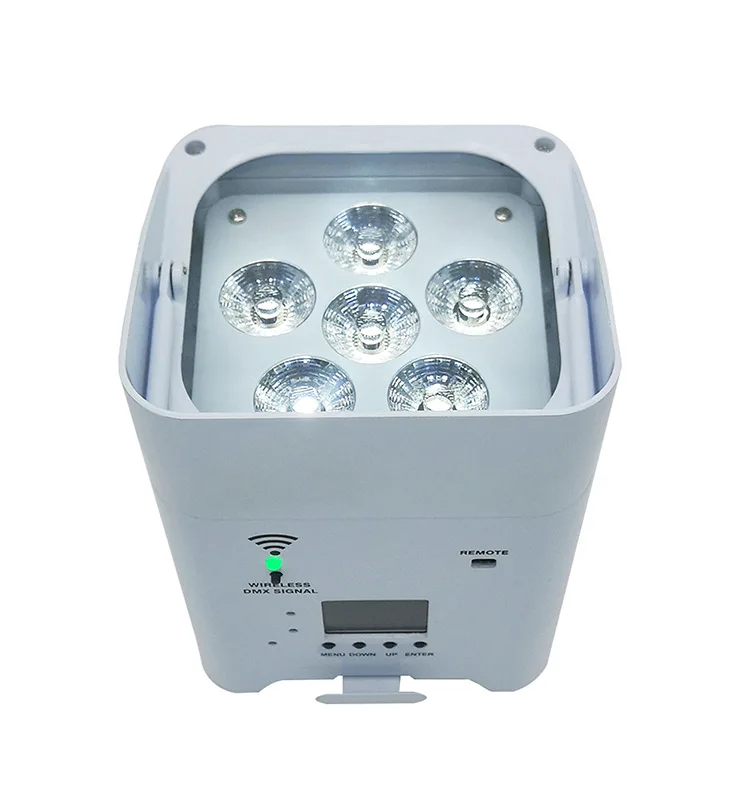 Wholesale 6x18W 6in1 RGB wireless battery LED lamp remote control mobile control tablet lamp stage wedding lights up lights