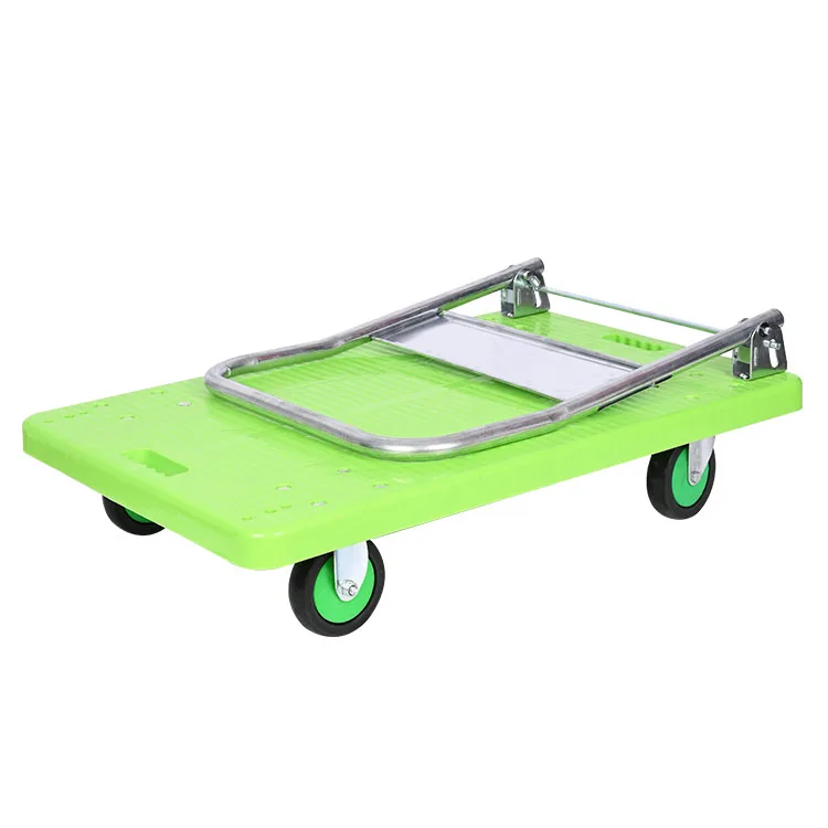 Trolley Carts Foldable Hand Truck Plastic Heavy Duty Load 350kg Green Thickened Plastic Car Board Transport