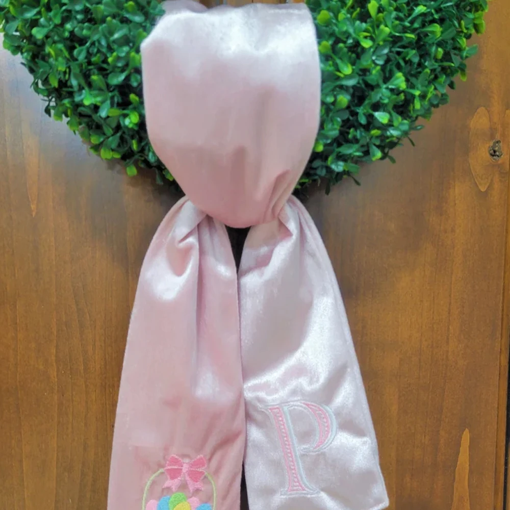 Door Decoration Easter Bunny Bucket Basket Bow Blanks Sublimation Velvet Wreath Sashes