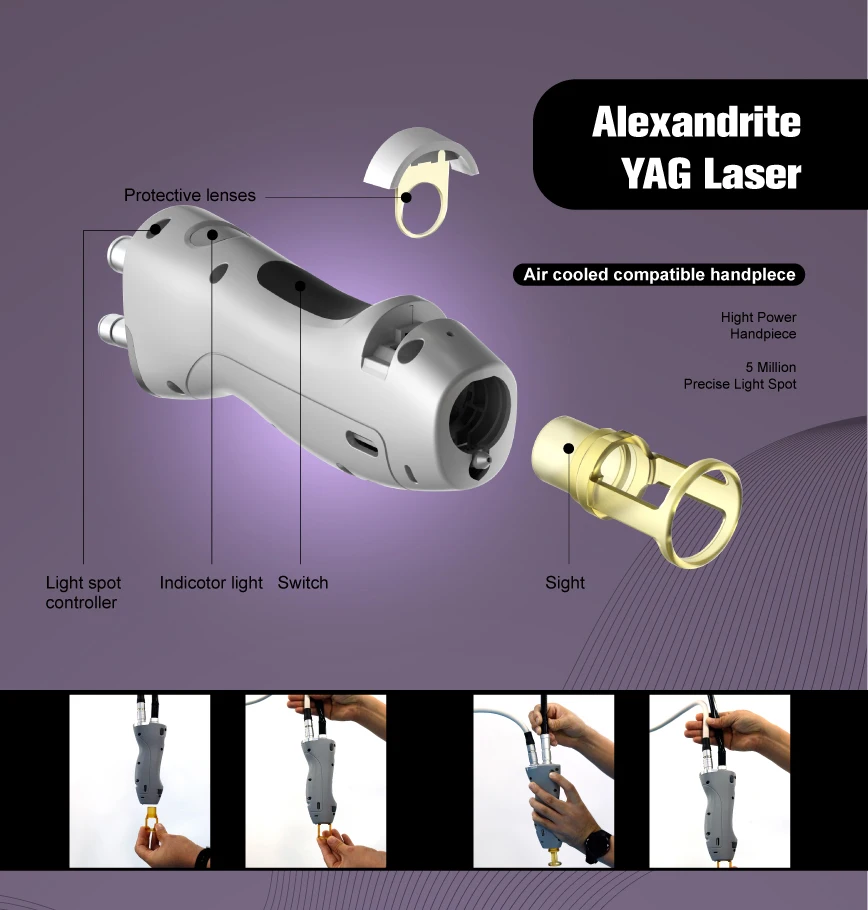 KM NO GEL fast hair removal 1064nm 755nm fiber alexandrite laser gentle pro plus fiber painless with liquid nitrogen cooling