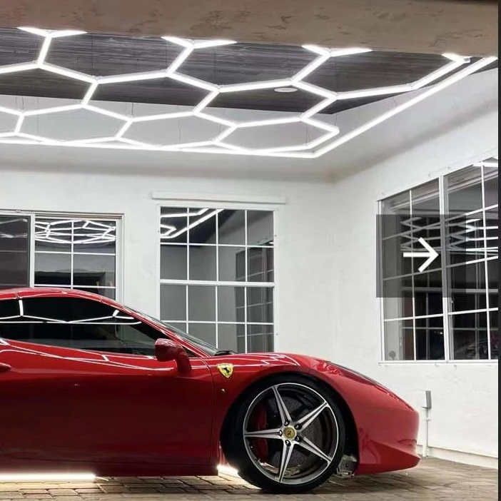 8 feet *15.7 feet deformable led linear high bay lamp hanging hexagon detailing led home hexagon modular ceiling garage light