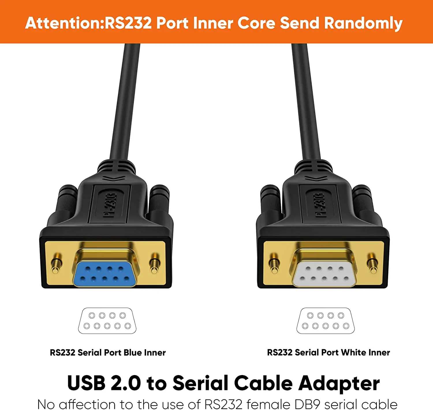 USB A Male to Serial DB9 Female Cable Built-in FTDI FT232RL Chip