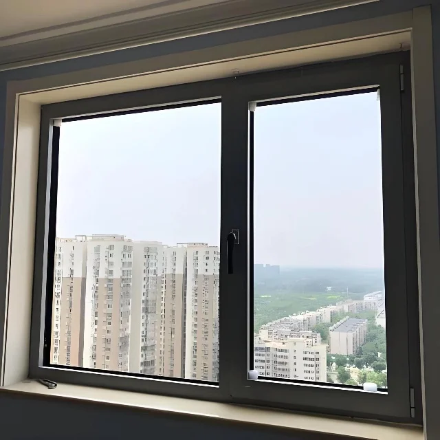 Custom Broken Bridge Aluminum Glass Window Single or Double Factory Priced Metal Building Material Product