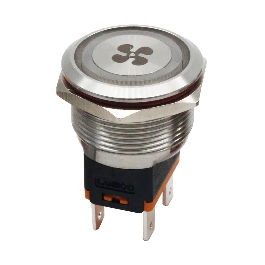 22mm 25mm 4PIN metal button switch 15A high current circular stainless steel push button momentary switch