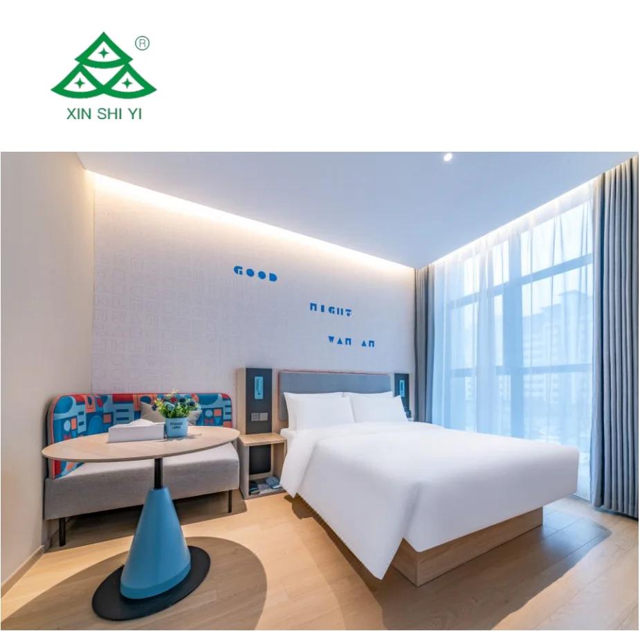Modern Hotel Bedroom Furniture Wooden & Metal customized Furniture Best Price from factory  Resort  Apartment bedroom furniture