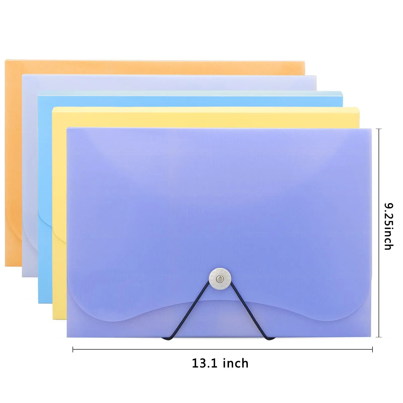 A4 Colorful Plastic Button Envelope Paper Letter Book Clear Document Bags Envelop Pouches with Button