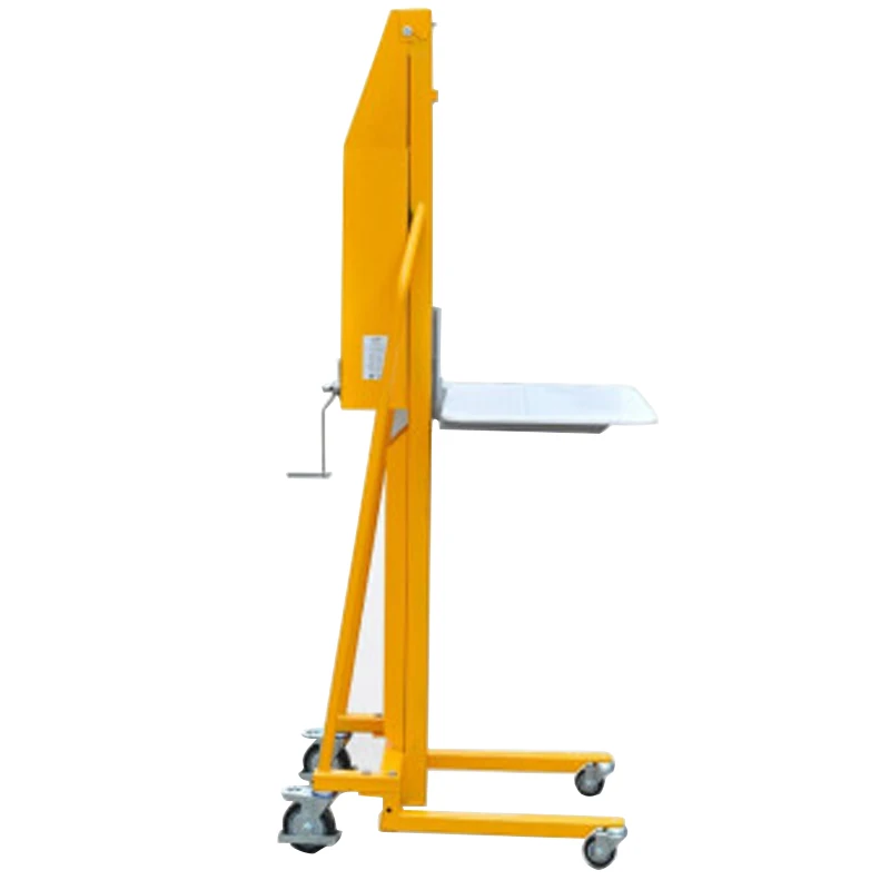 mingfeng mini manual winch stacker work positioner lifter