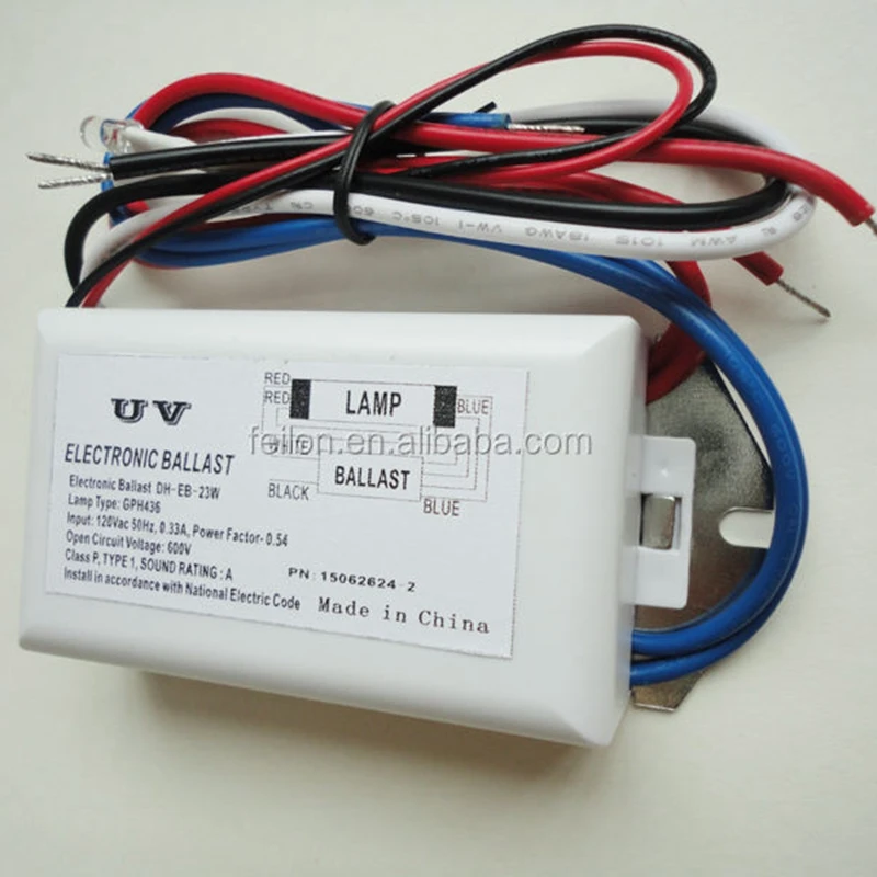 Accept customization 12V/24V uv ballast can with 4 pin connector and led indicator light