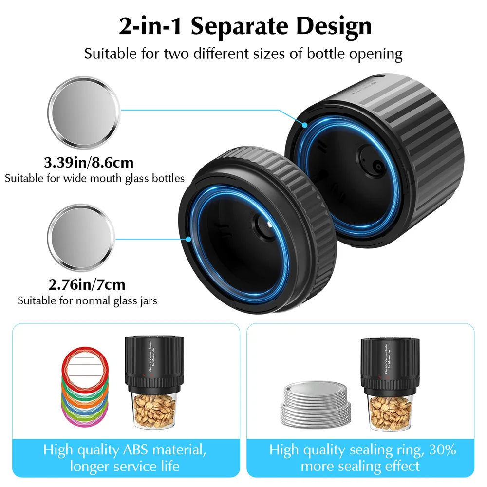 Electric Jar Mason Vacuum Sealer, Mason Jar Sealer Vacuum, Electric Mason Jar Vacuum Sealer Kit For Wide Mout