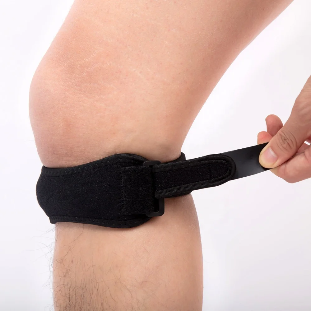 Wholesale Elastic Neoprene Adjustable Knee Support Patella Strap With Silicone Pad