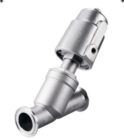 SS304 SS316L Sanitary Calmp Angle Seat Valve Pneumatic Angle Seat  Valve