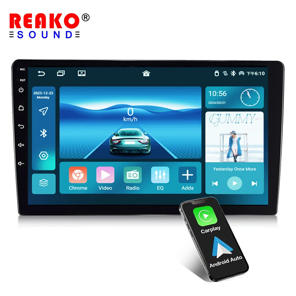 Reako Car Radio Android System 10 Inch Android Car Radio GPS Navigator With Carplay Android Radio For Car Stereo