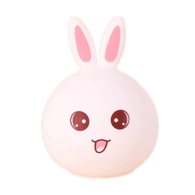 Cute Silicone Rabbit Cartoon MINI Night Lights LED Bedroom Bedside Lamp Children Luminous Toy