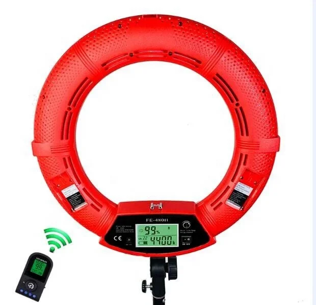 professional audio video & lighting 18 inch 96W rechargeable selfie led circle portable ring light with tripod stand