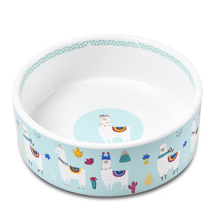 LOW MOQ Custom Print Cheap Bulk Plastic Melamine Dog Bowl Feeder