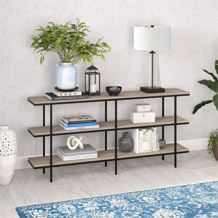 Modern Home Furniture Living Room Hallway Entry Porch MDF Wooden Console Table with 3 Tier Storage Shelf