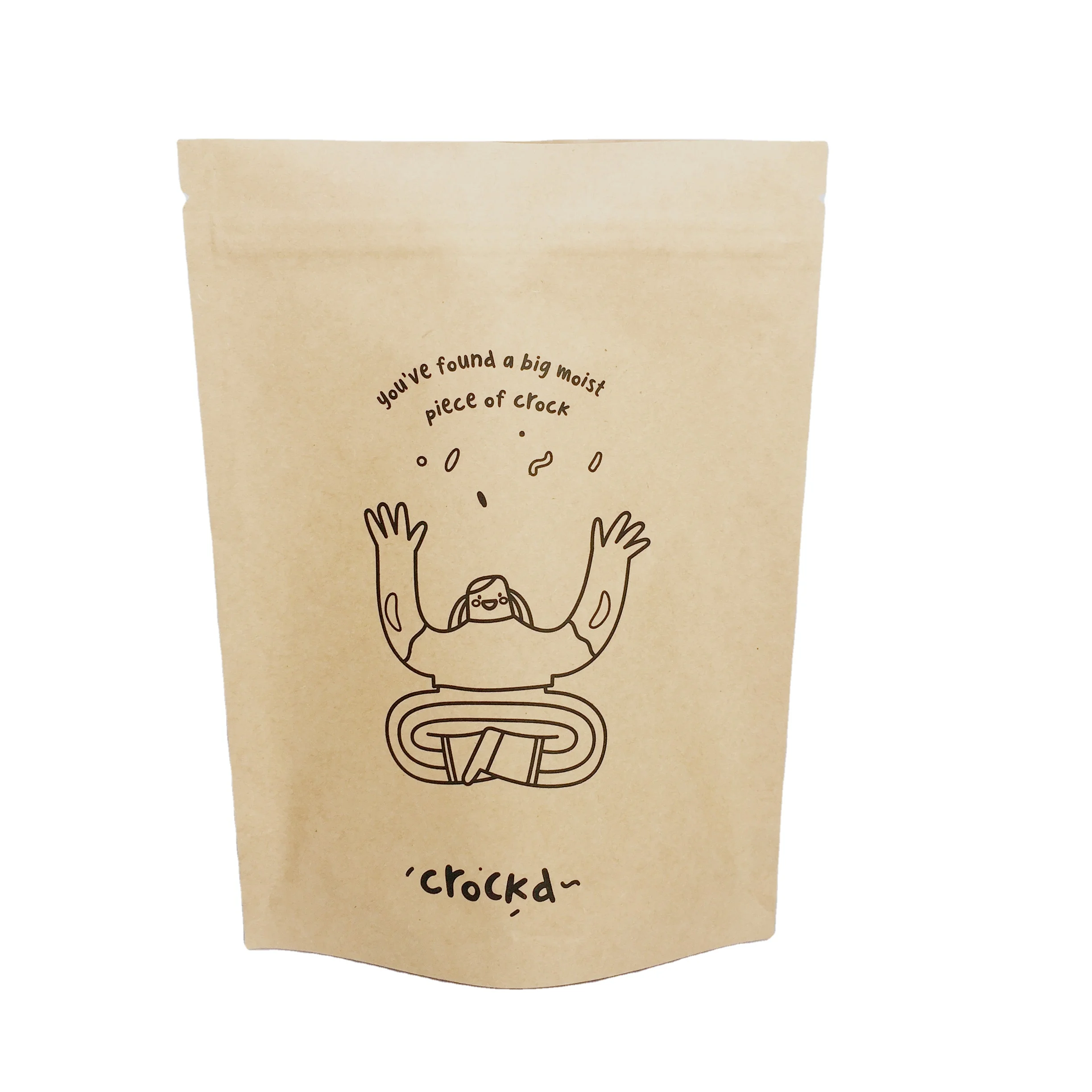  Compostables Resealable Biodegradable Kraft Paper Bag Custom