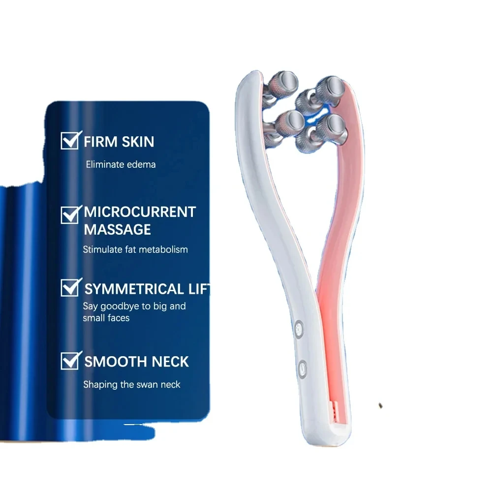 Popular style Micro Current Face Massager V-shaped Face Lift Care Anti-wrinkle cheeks and Chin Face Slimming Y-shaped roller