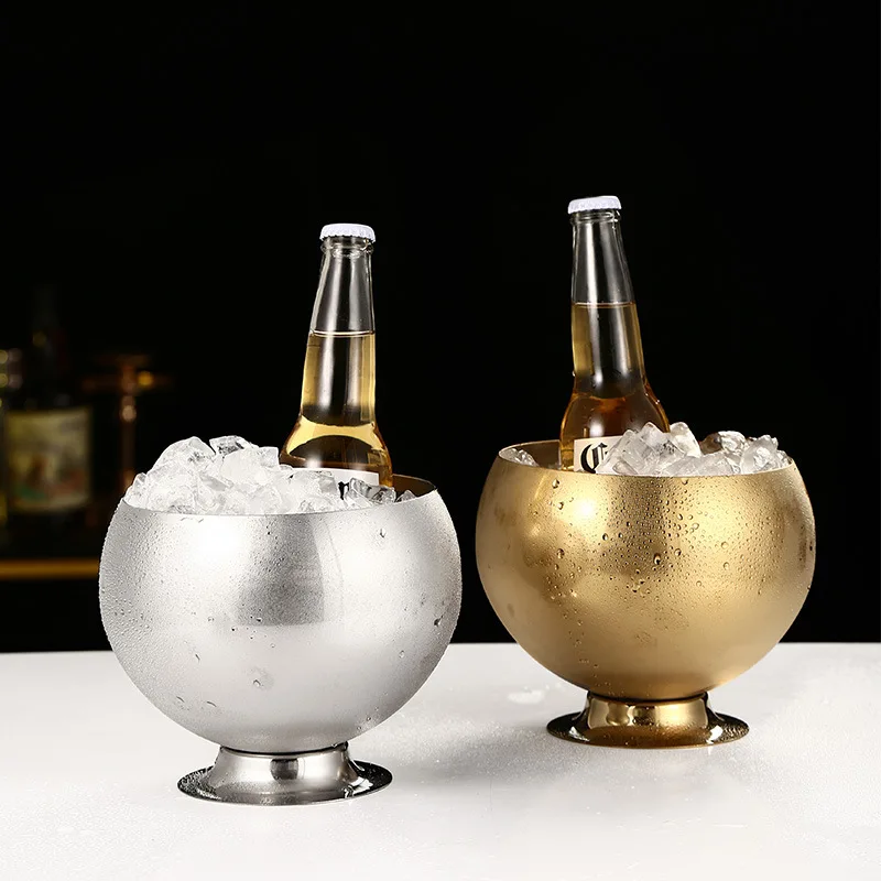 Hot Sale Bridal Party Bar Stuff Retro Party Mirror Disco Ball Shape Ice Bucket Stainless Steel Wine Beer Champagne Cooler