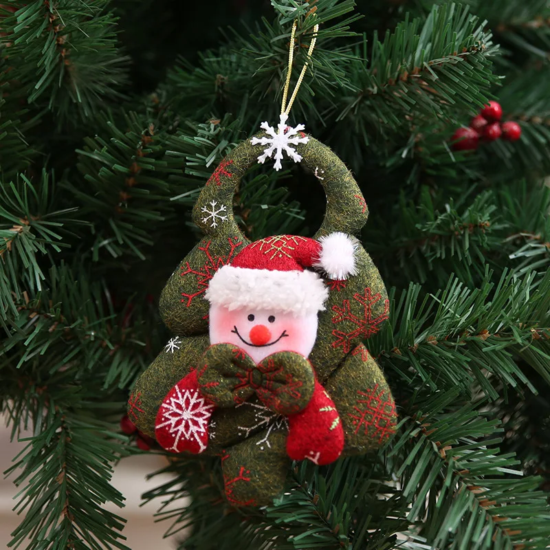 New Year Christmas Decorations Cotton Cloth Three-Dimensional Christmas Tree Santa Claus Pendant for Festive Home Decor