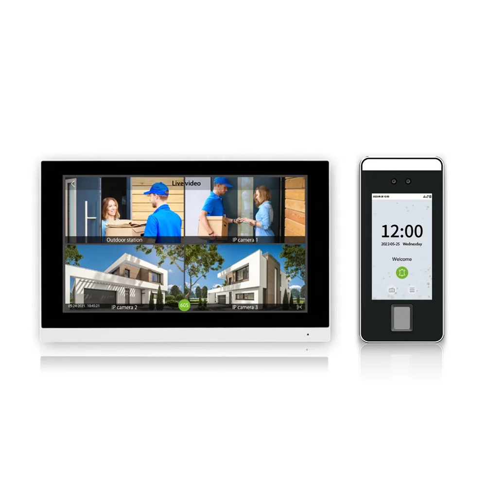 7 inch Touch screen video intercom system with face access control terminal and IP Camera VI01