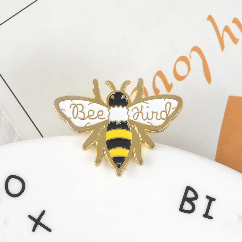 Bee Kind Save The Bees Inspirational Pins Collections Motivational Honey Bee Enamel Pin Quote Lapel Pin Brooches