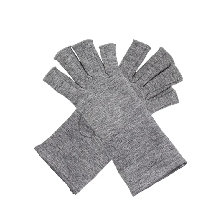 Custom Pain Relieve Therapy Compression Gloves Bamboo Fiber Anti Arthritis Half-Finger Hand Mittens