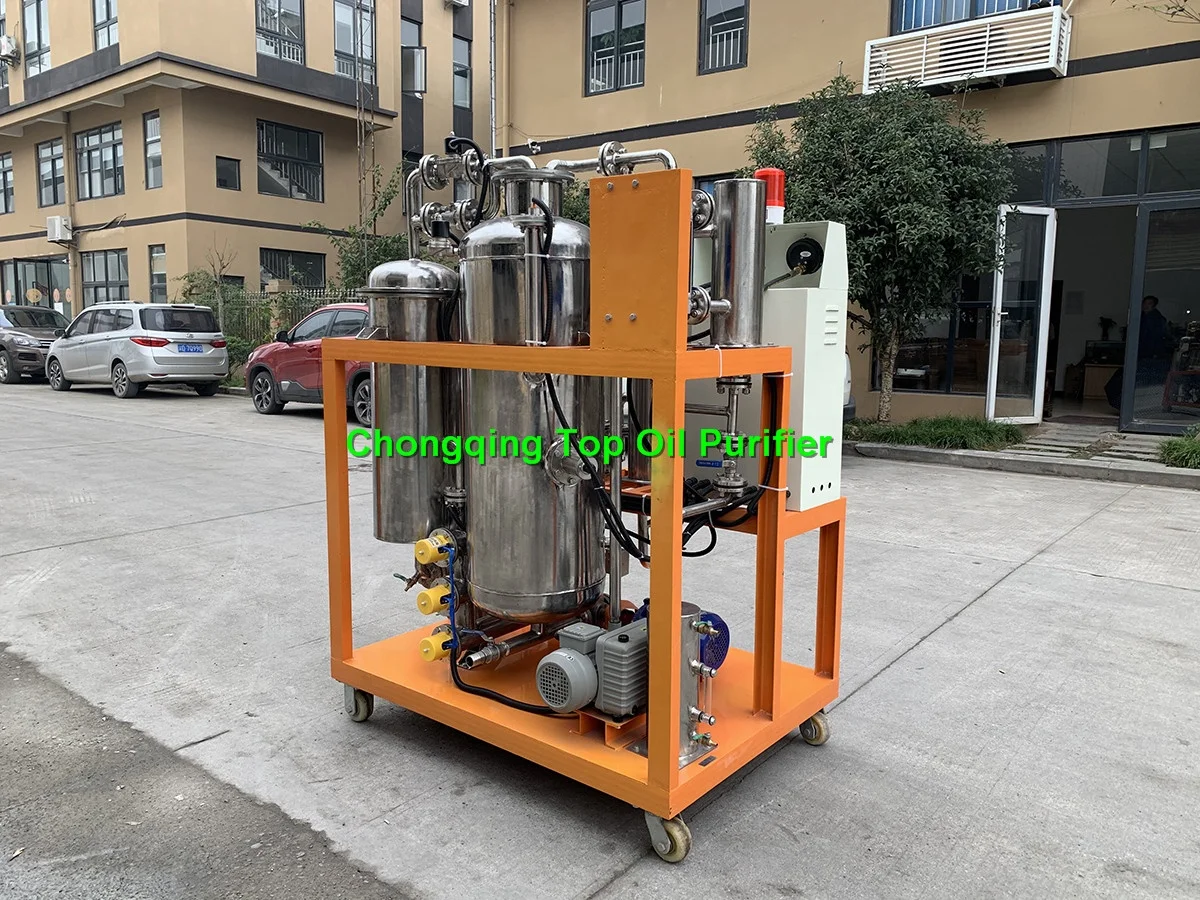Back-flushing system equipped oil refinery plant/ Palm oil purification/ Used cooking oil processing machine