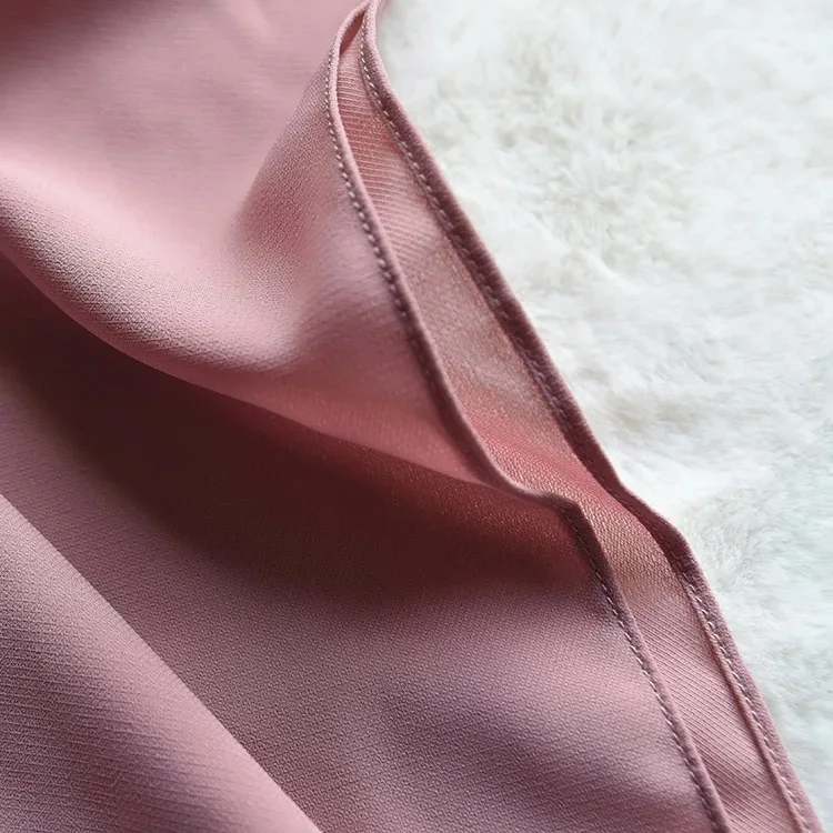 Latest Design High Quality Bubble Chiffon Hijab Fashion 56 Colors Luxury Plain Color Thick Malaysia Head Scarf H303
