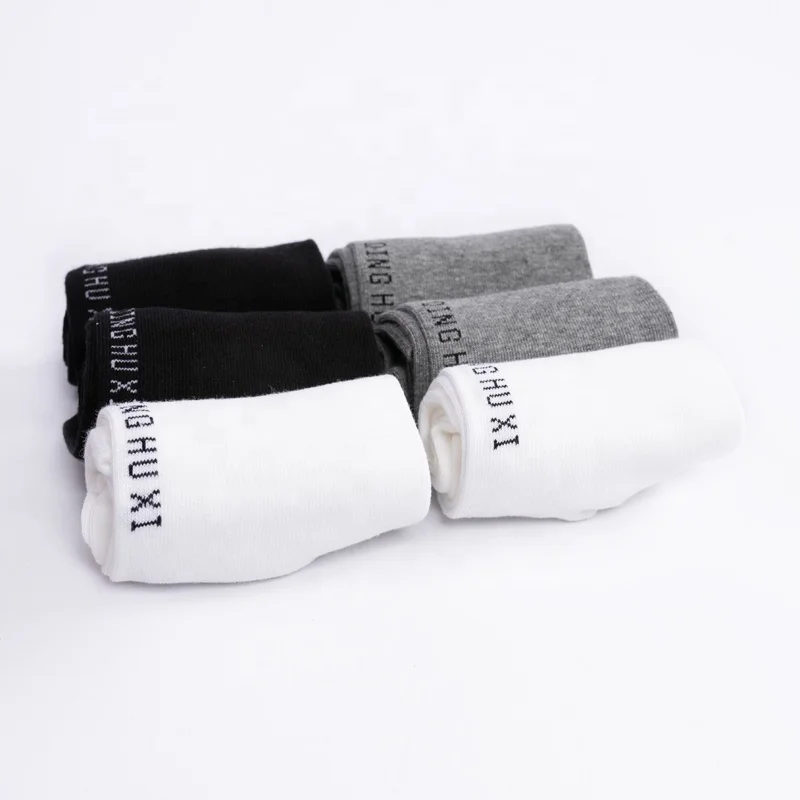 
HEPOLILO-020 Wholesale Men Classical Black White Gray Dress Tube Crew 6 Packs Socks For Men Business Socks Cotton Box 