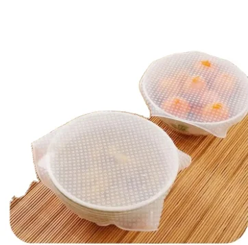 4pcs/lot Food Fresh Keeping Wrap Lid Cover Kitchen Tools Reusable Silicone Food Wraps High Stretch Seal Vacuum Cover Gadgets