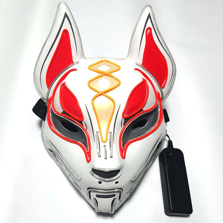 Amazon Halloween Promotional Decoration Cosplay Light Up DJ Party Neon Glowing EL Wire Led Rave Mask