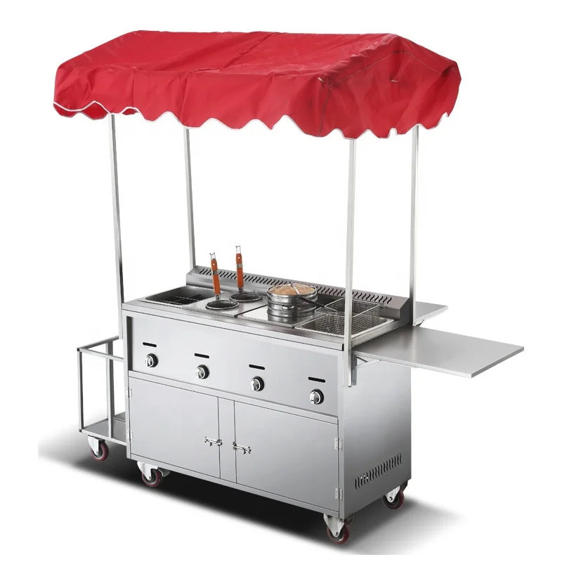 Snack food truck small gas mobile fast food cart mobile trailer kitchen for sale